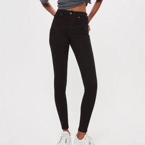 Topshop black high waisted moto Jamie jeans